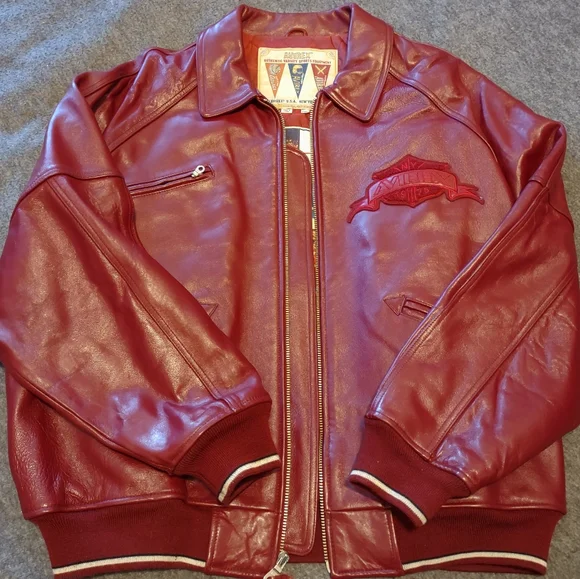 burgundy avirex jacket